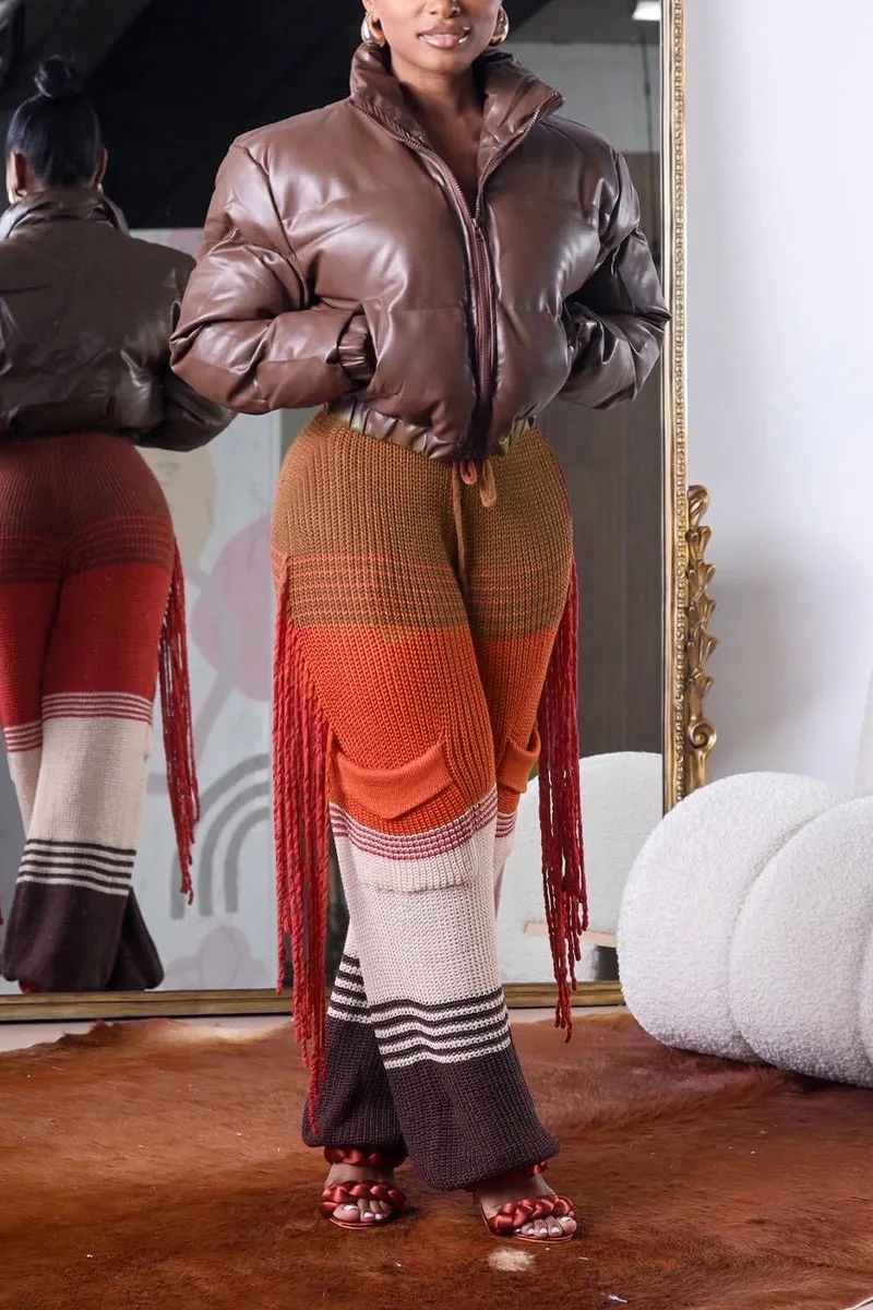PH0513 Knitted Stripes Long Pants