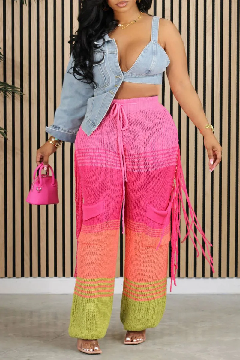 PH0513 Knitted Stripes Long Pants