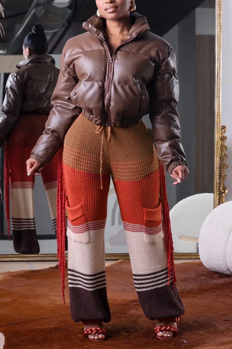 PH0513 Knitted Stripes Long Pants