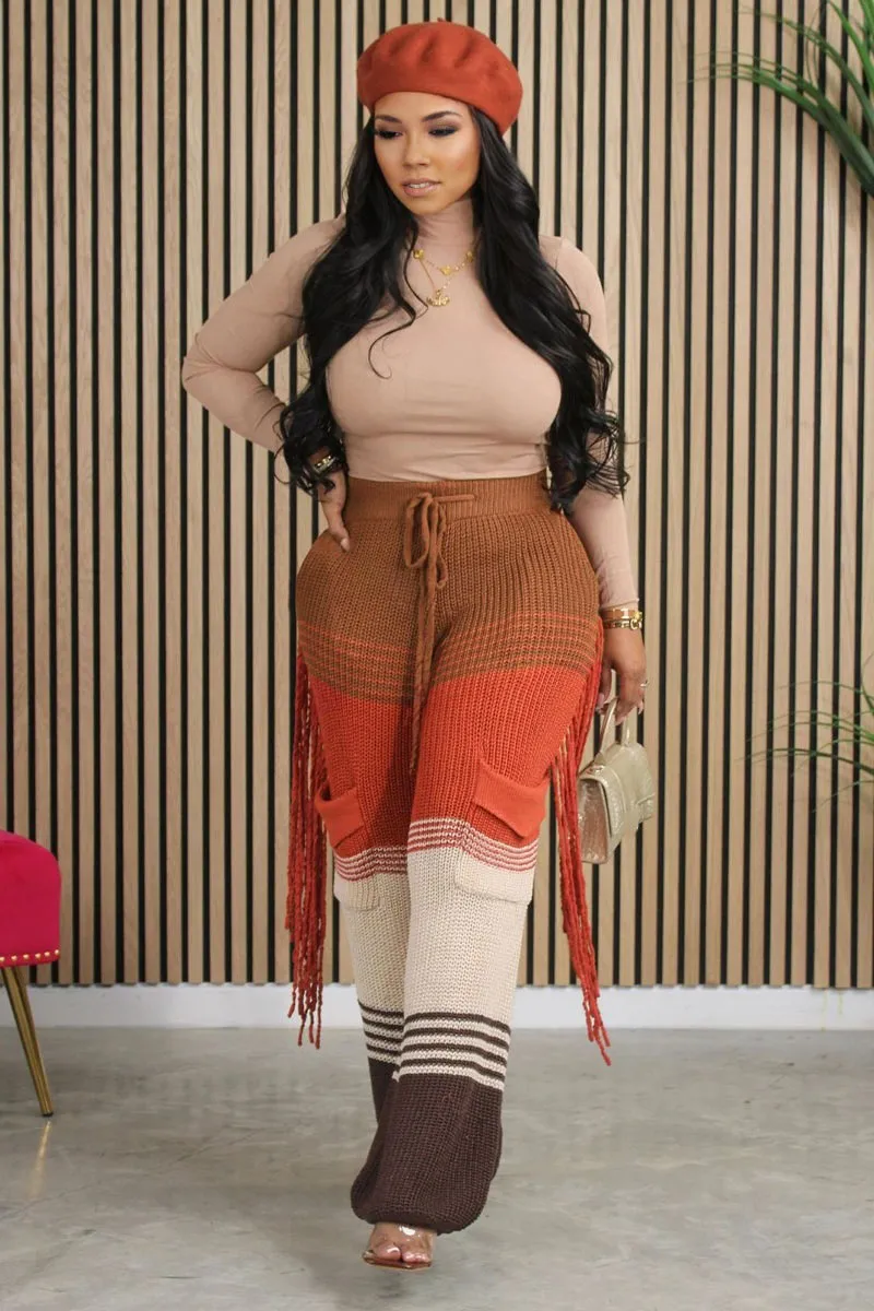 PH0513 Knitted Stripes Long Pants