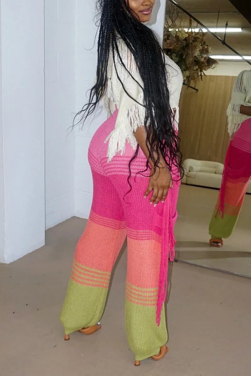 PH0513 Knitted Stripes Long Pants