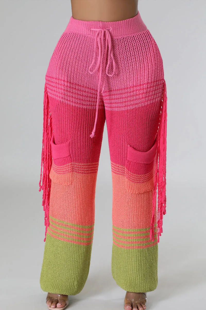 PH0513 Knitted Stripes Long Pants