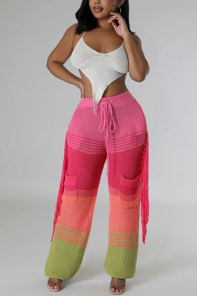 PH0513 Knitted Stripes Long Pants