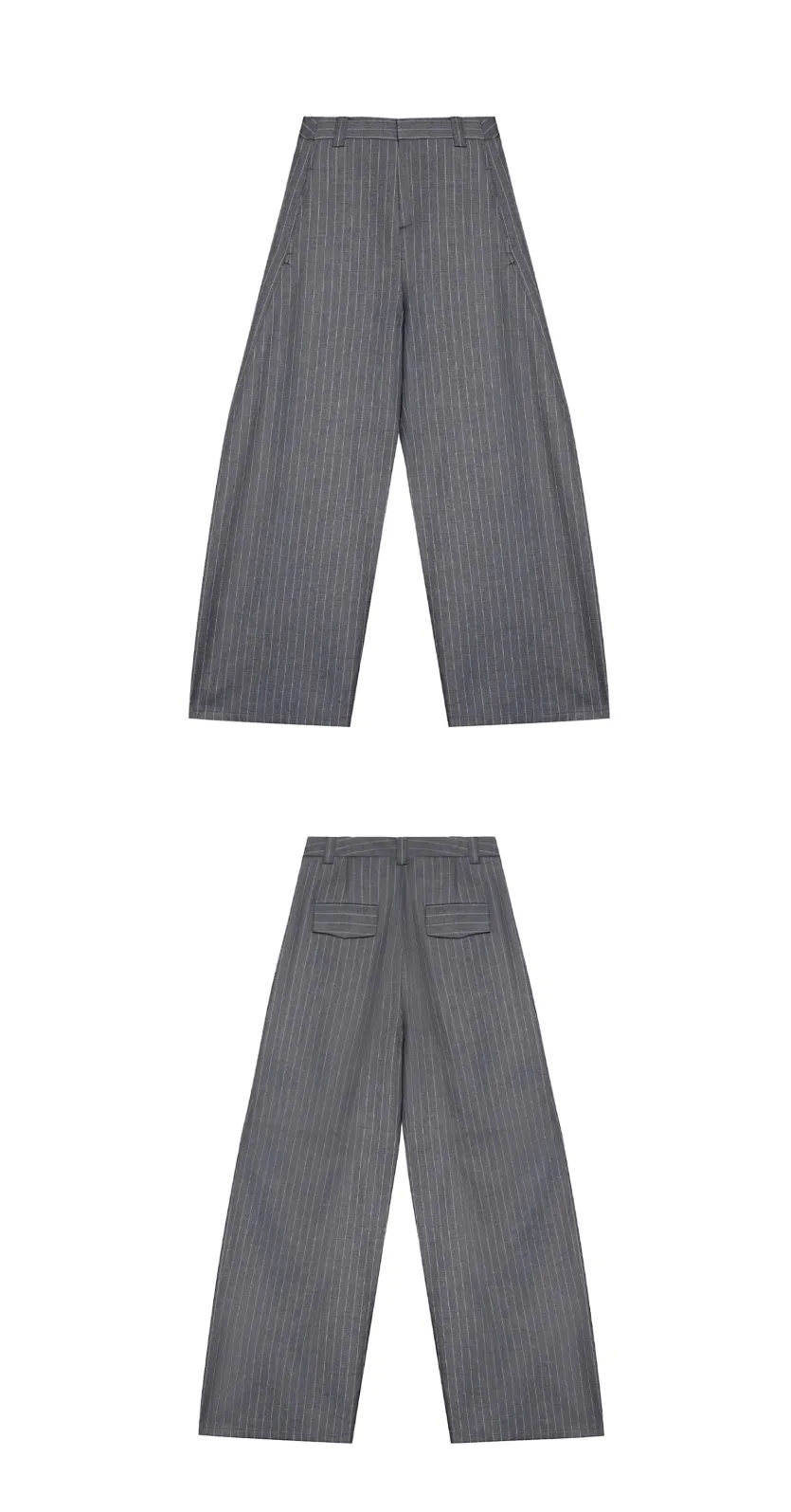 Pinstripe Wide-Leg Pants