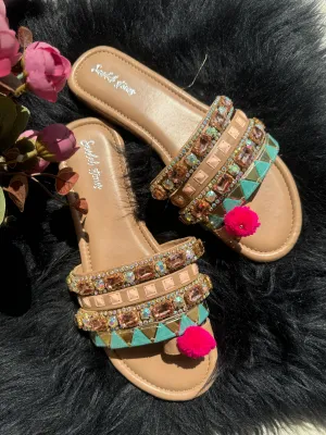 Pom-Pom Luxe Embellished Flats