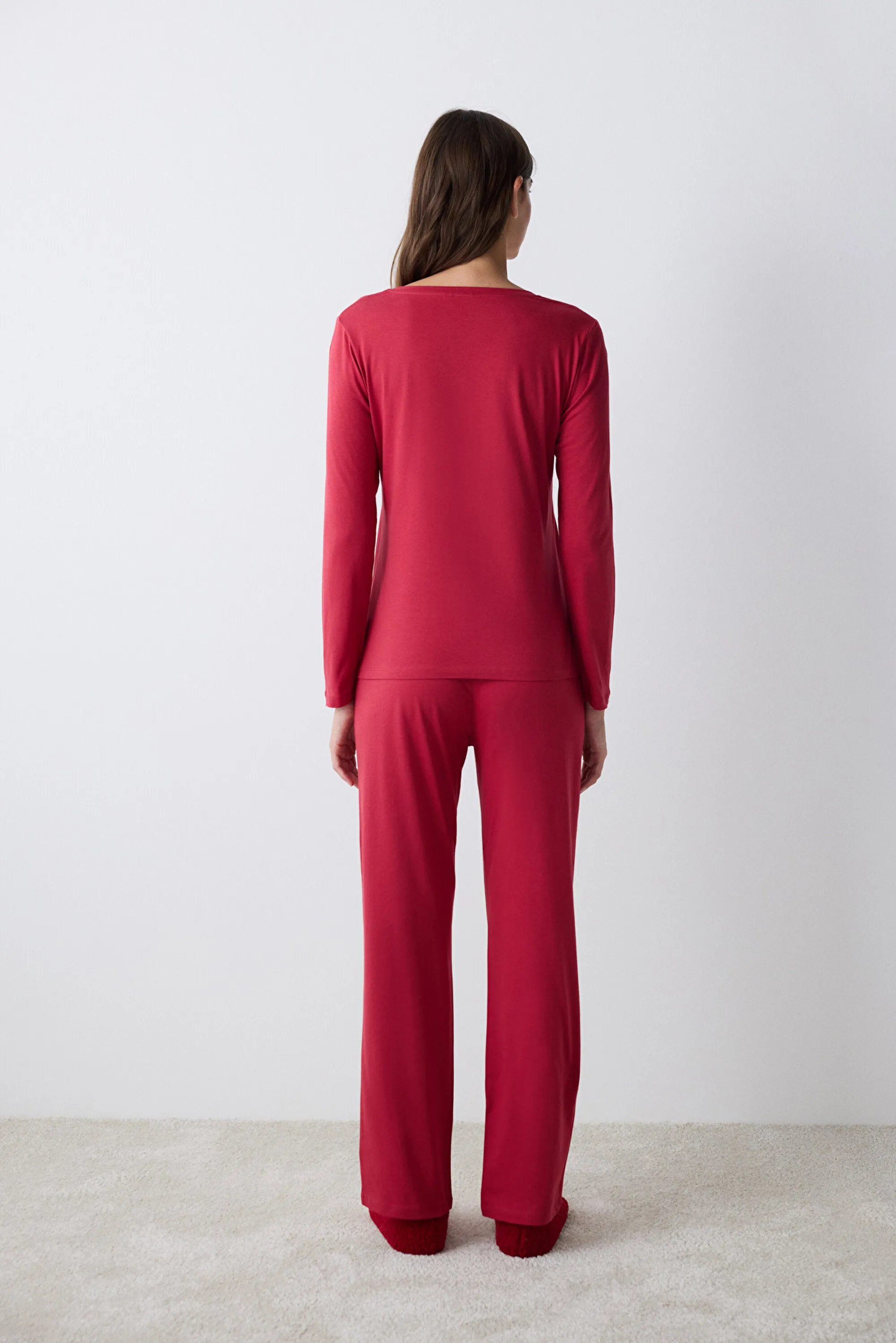Postcard Red Red Pants Pajama Set