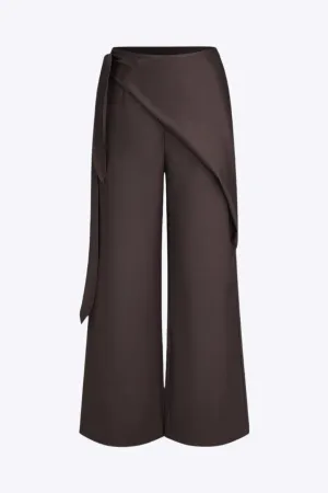 Prudence - Trendy Zipper Detail Woman's Wide Leg Trousers