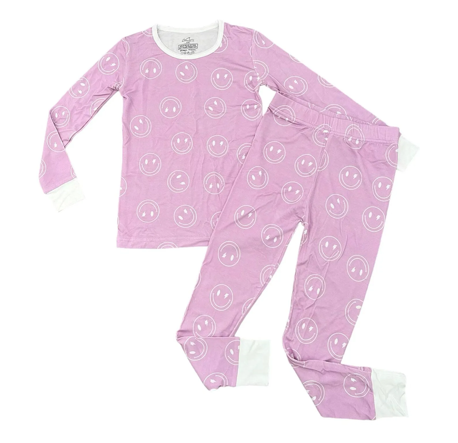 Purple Smiley Bamboo Pajamas