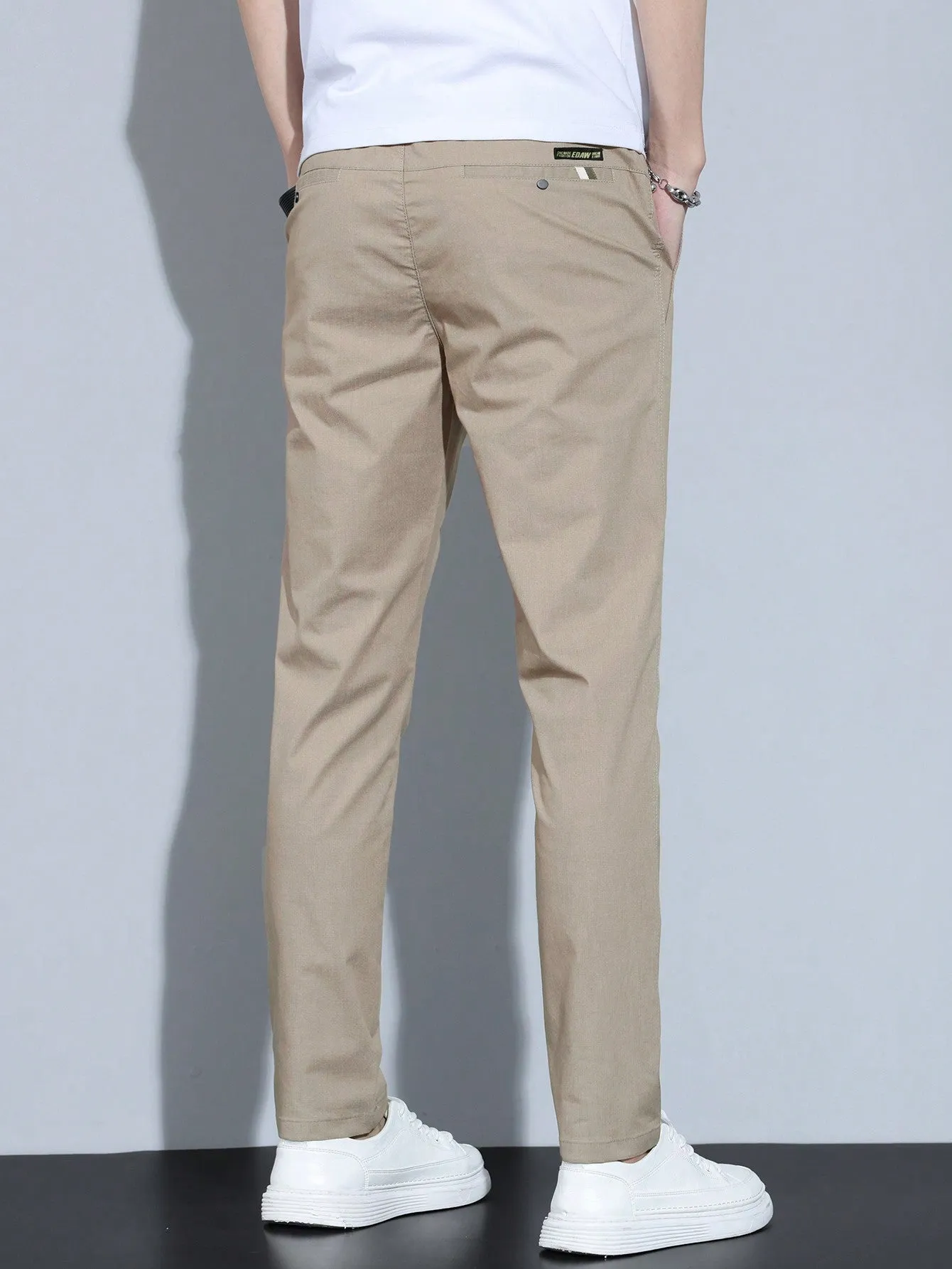 QA Men's Solid Color Simple Daily Pants