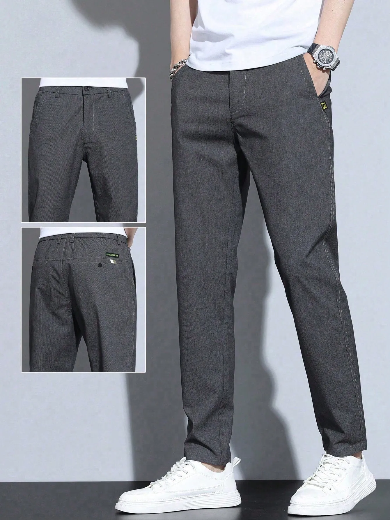 QA Men's Solid Color Simple Daily Pants
