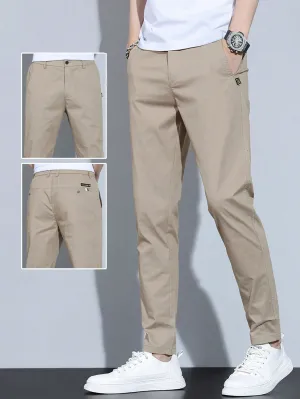 QA Men's Solid Color Simple Daily Pants