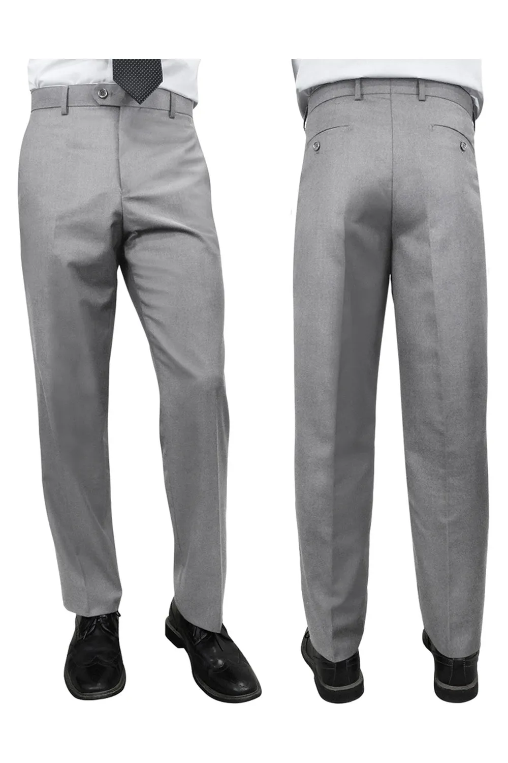 "Denali" Grey Super 150's Wool Dress Pants