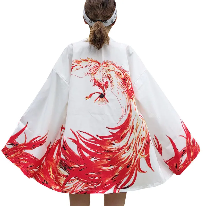 "RETRO FIRE PHOENIX" LONG SLEEVE CARDIGAN K111006
