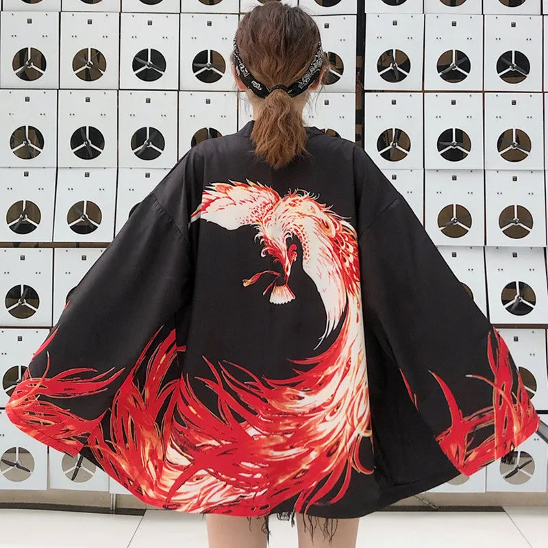 "RETRO FIRE PHOENIX" LONG SLEEVE CARDIGAN K111006