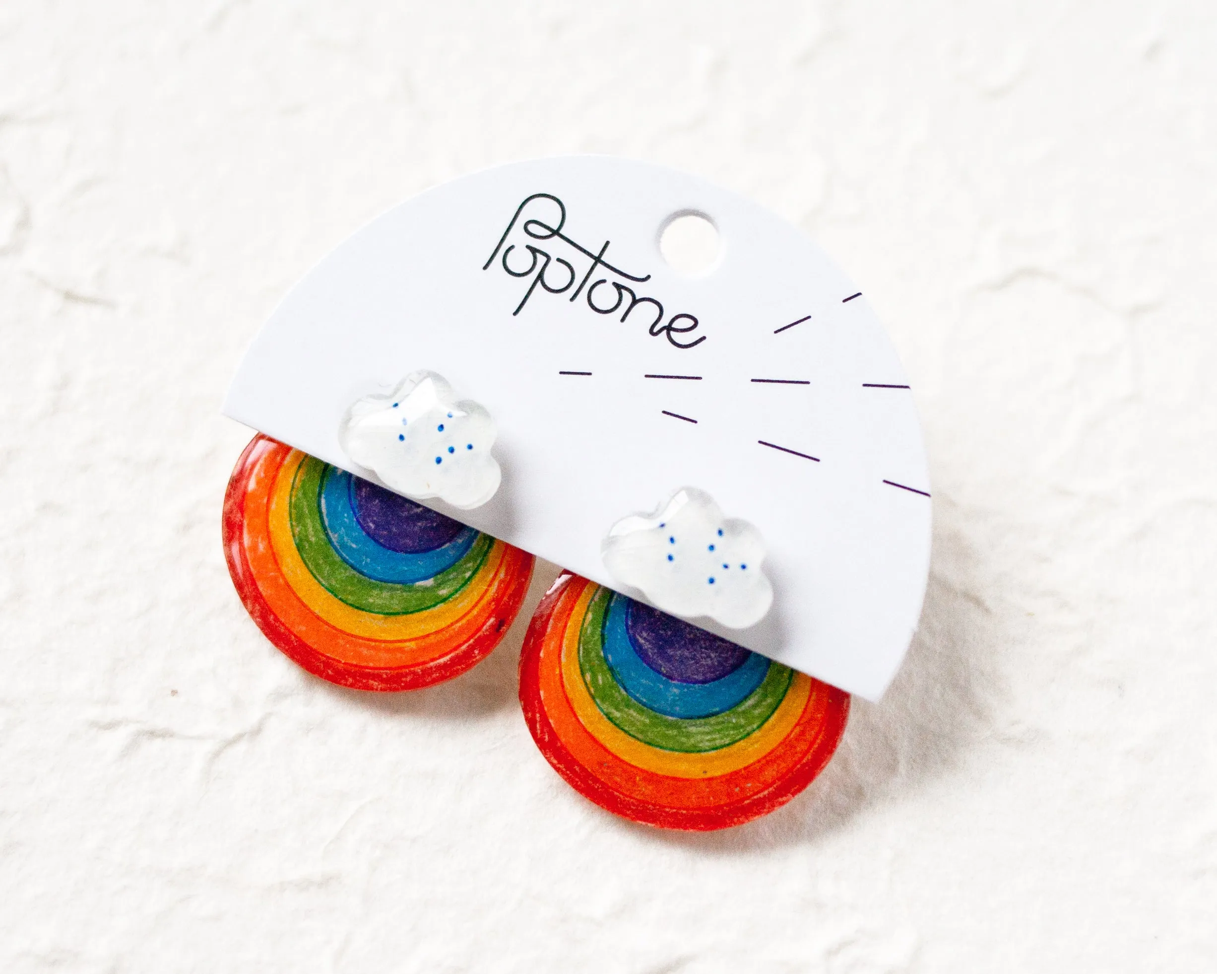 Rainbow & Cloud Statement Earrings / Rainbow Ear Jackets / Pride Earrings