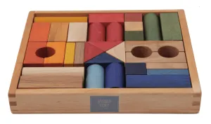 Rainbow Blocks in Wooden Box 30 Piece