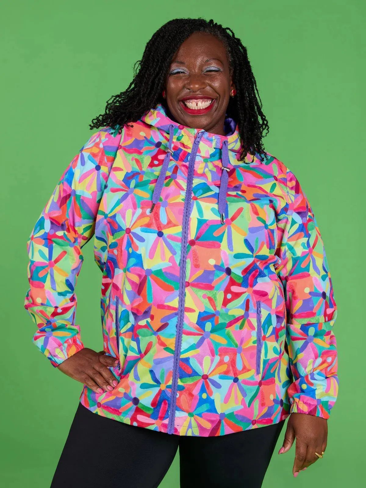 Rainbow Daisies Raincoat- Adults