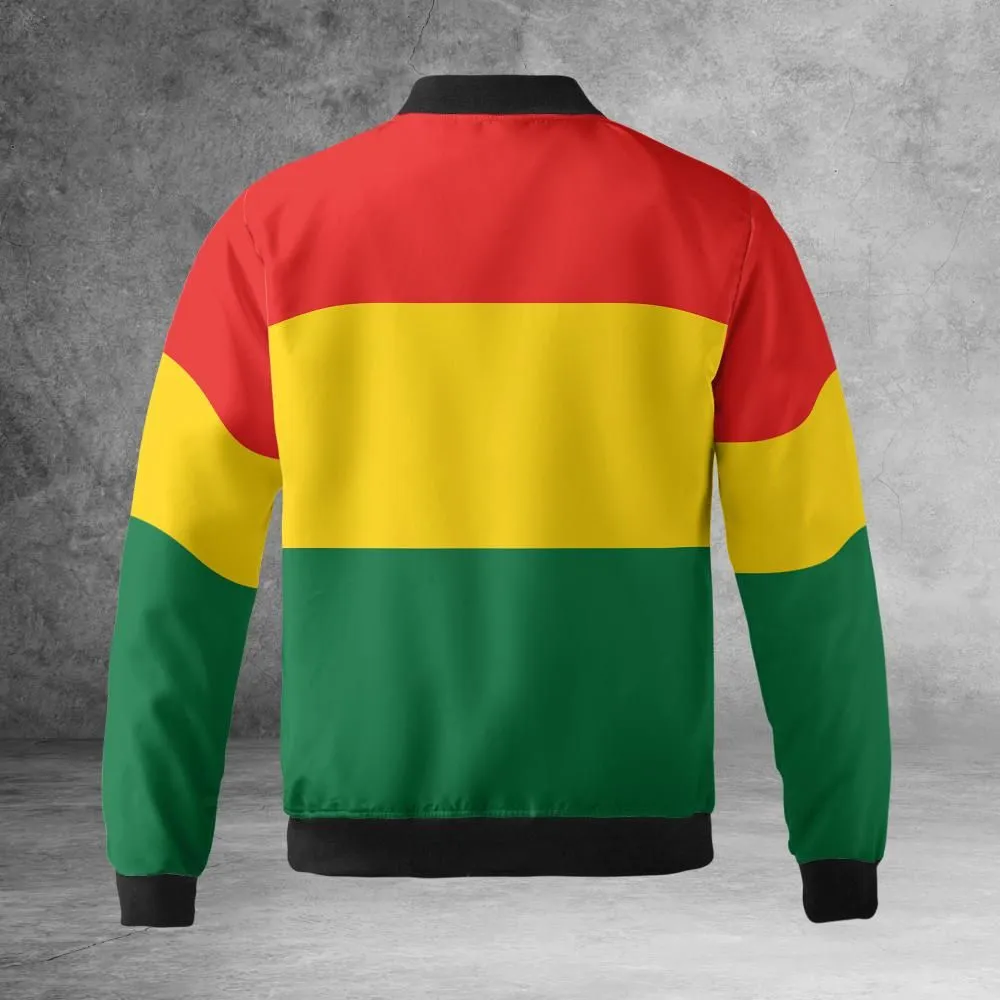 Rasta Stripes Quilted Bomber Jacket
