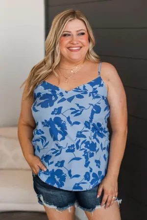 Ready For A Change Floral Tank Top- Blue