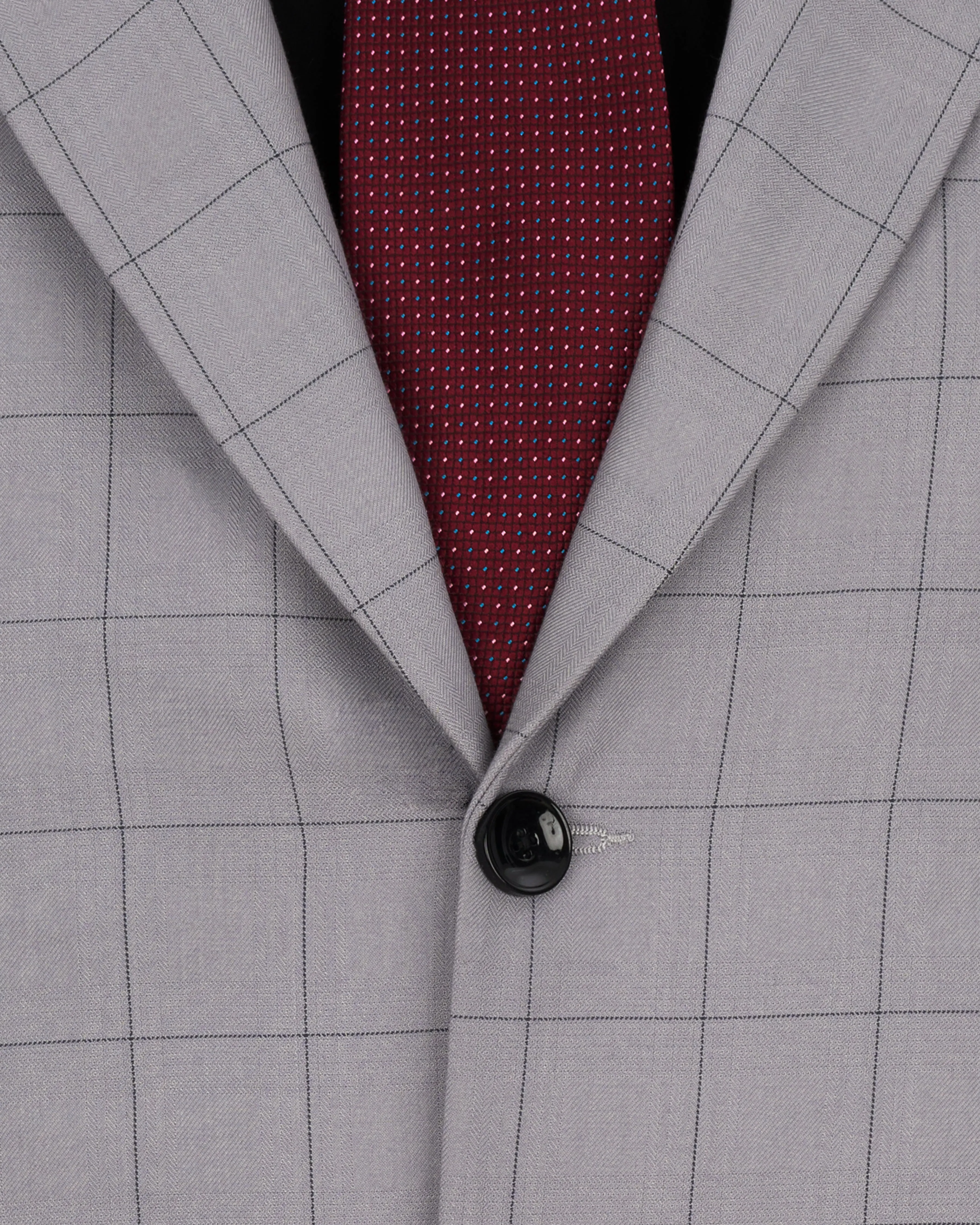 Regent Gray Windowpane Single Breasted Blazer