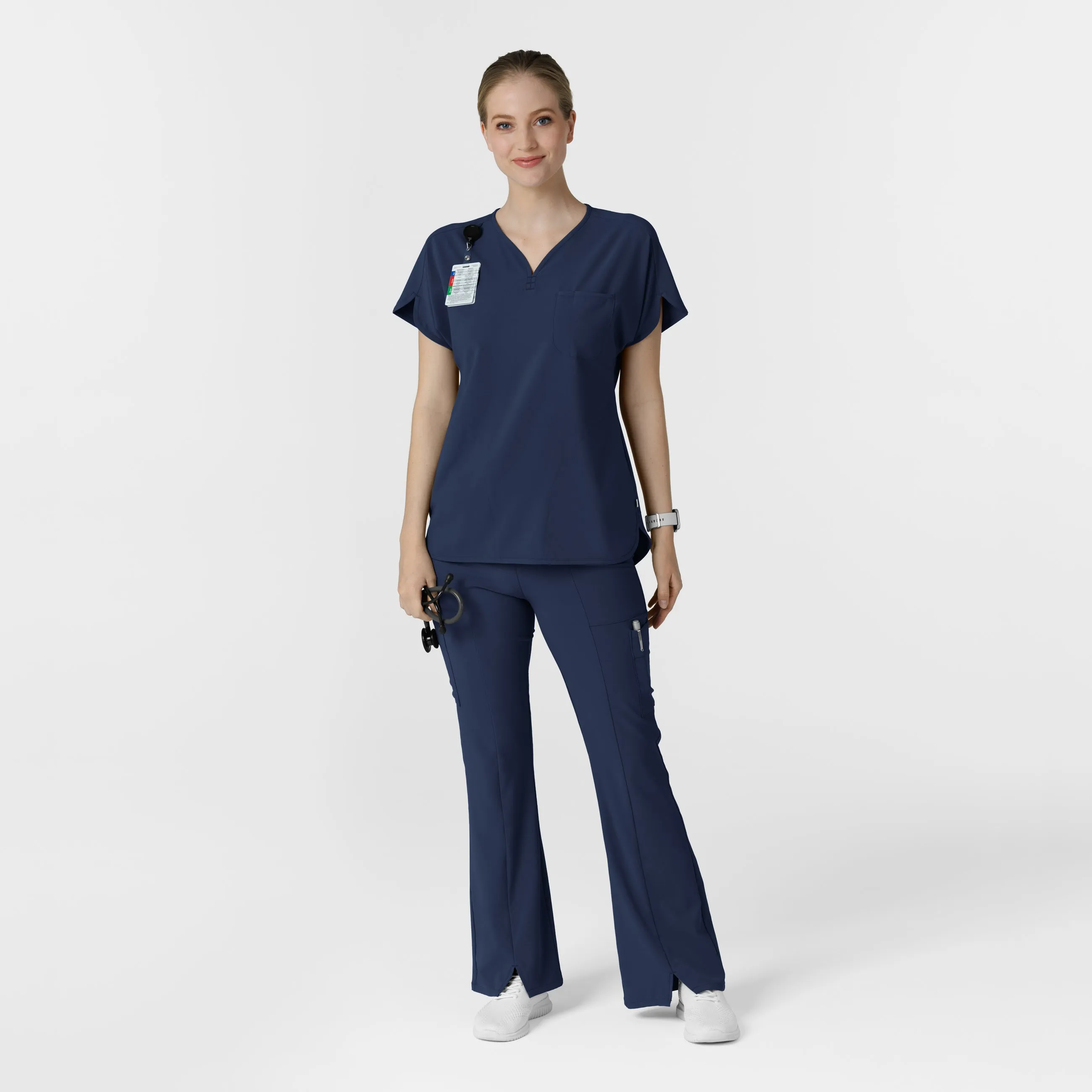 RENEW 5534 Cargo Flare Scrub Pants Navy