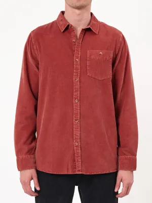 Rolla's - Men At Work Cord Check Shirt - Orange
