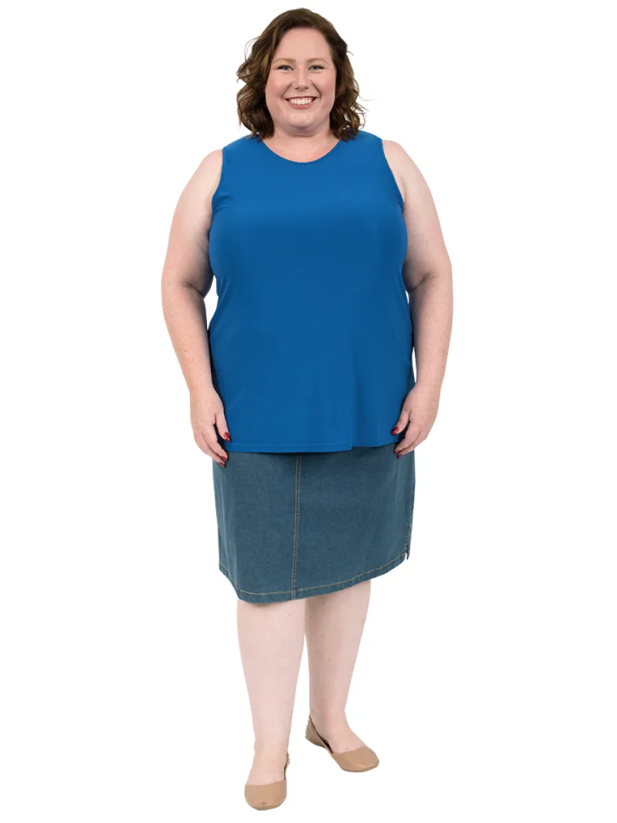 Round Neck Cami - Blue**