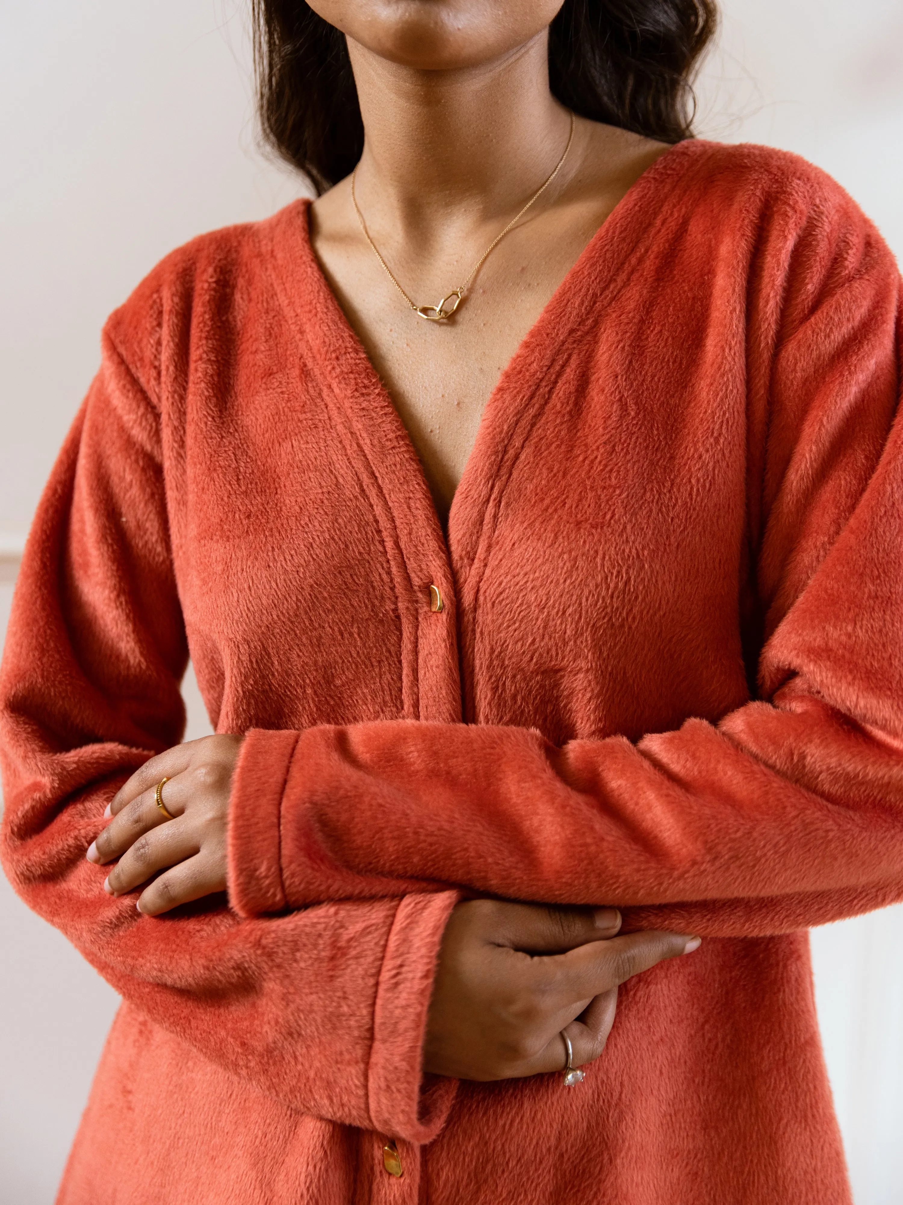 Rust Super Soft Woollen Cardigan Set