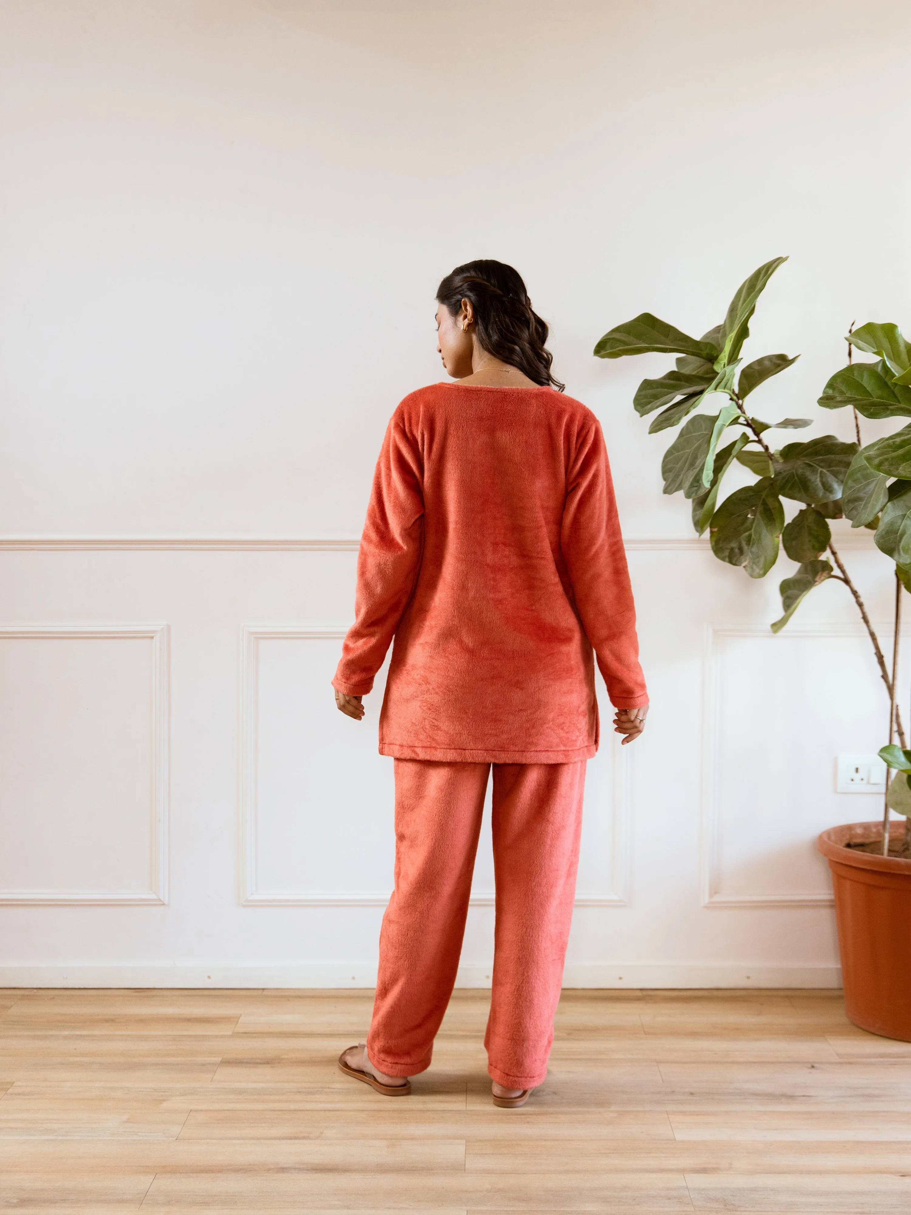 Rust Super Soft Woollen Cardigan Set