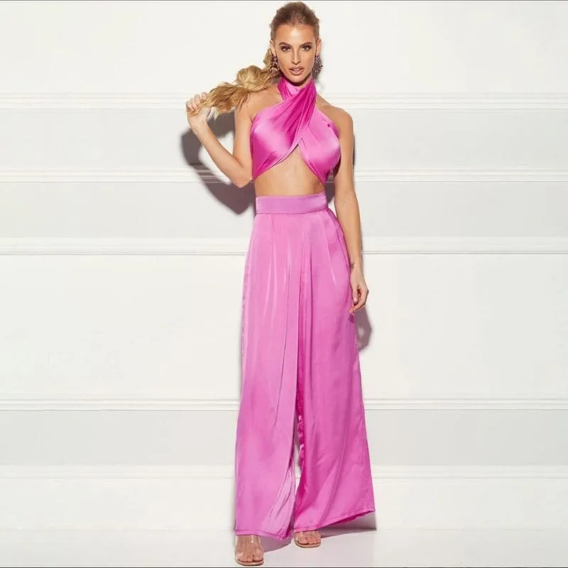 Satin Pant Set Womens