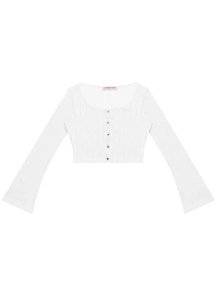 Short White Hollow Thin Jacket【s0000011679】