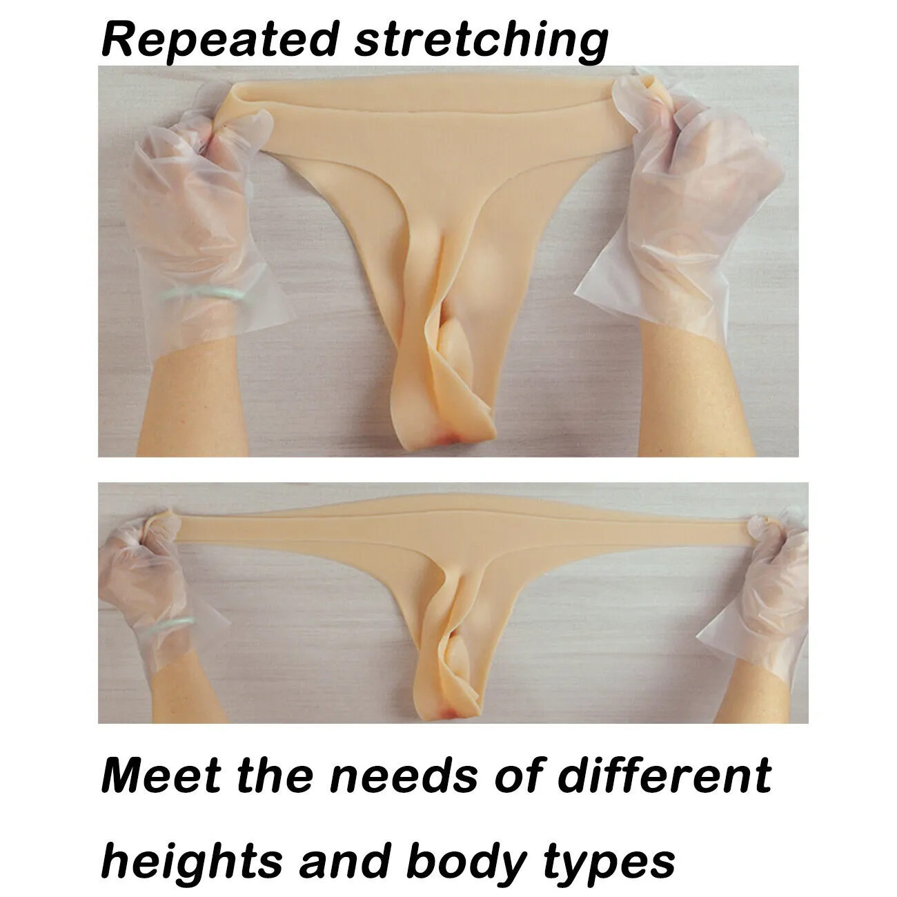 Silicone Pants Realistic Skin Briefs Pants with Fake Penetrable Vagina