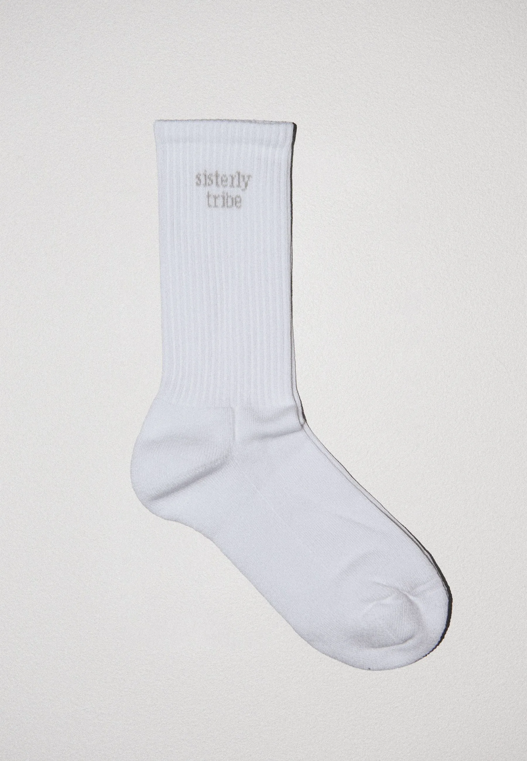 Sisterly Tribe Crew Socks - White/ Grey