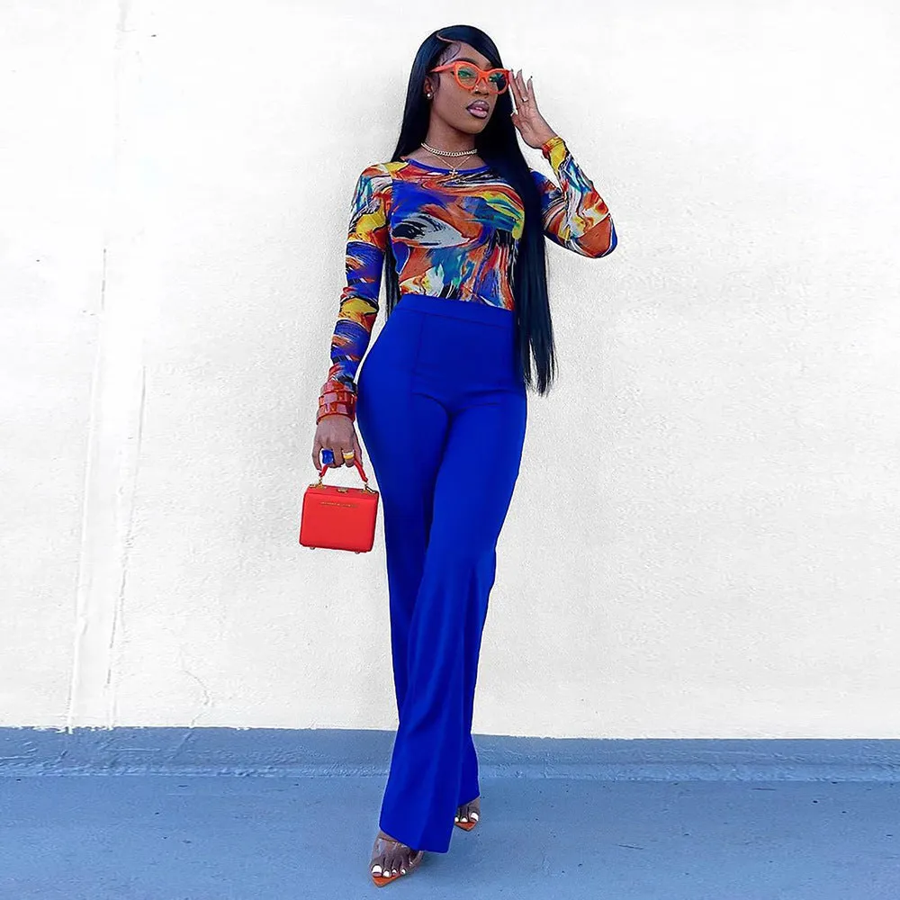 Slim-fit bell bottoms-D535 | Inspanda
