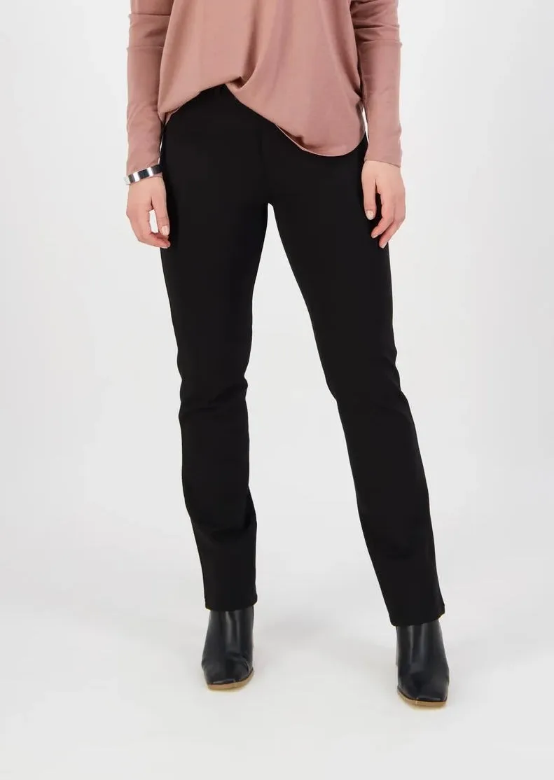 Slim Leg Ponti Pant with Fly - 5803 Black