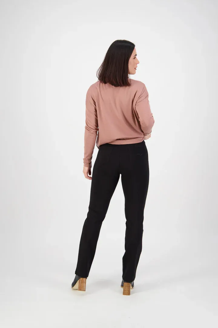 Slim Leg Ponti Pant with Fly - 5803 Black
