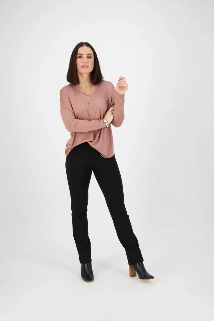 Slim Leg Ponti Pant with Fly - 5803 Black
