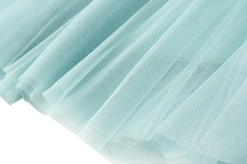 Soft Tulle A-Line Midi Skirt with Elastic Waistband