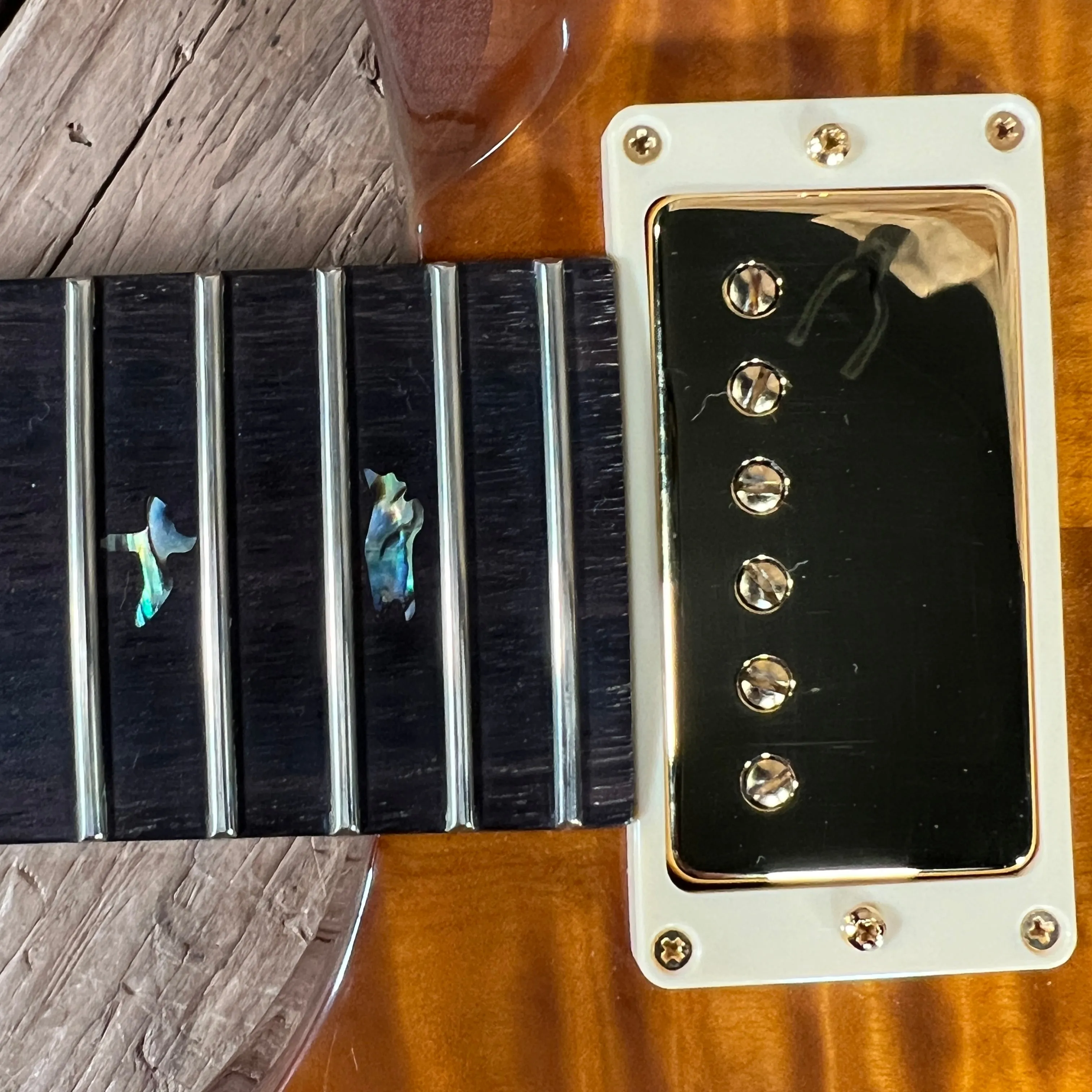 SOLD - PRS Custom 22 Artist Quilt Dragon Pickups Gold Hardware wide thin 2001 Violin Amber
