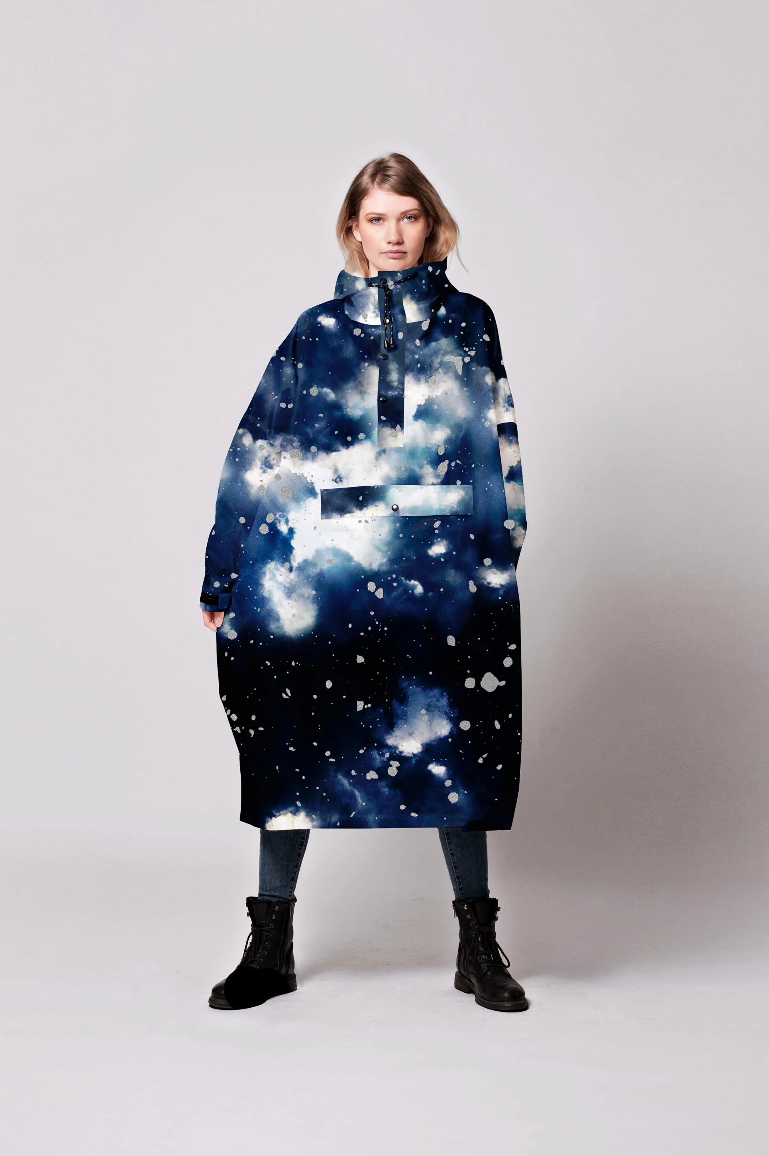 Starry Night Rain Poncho