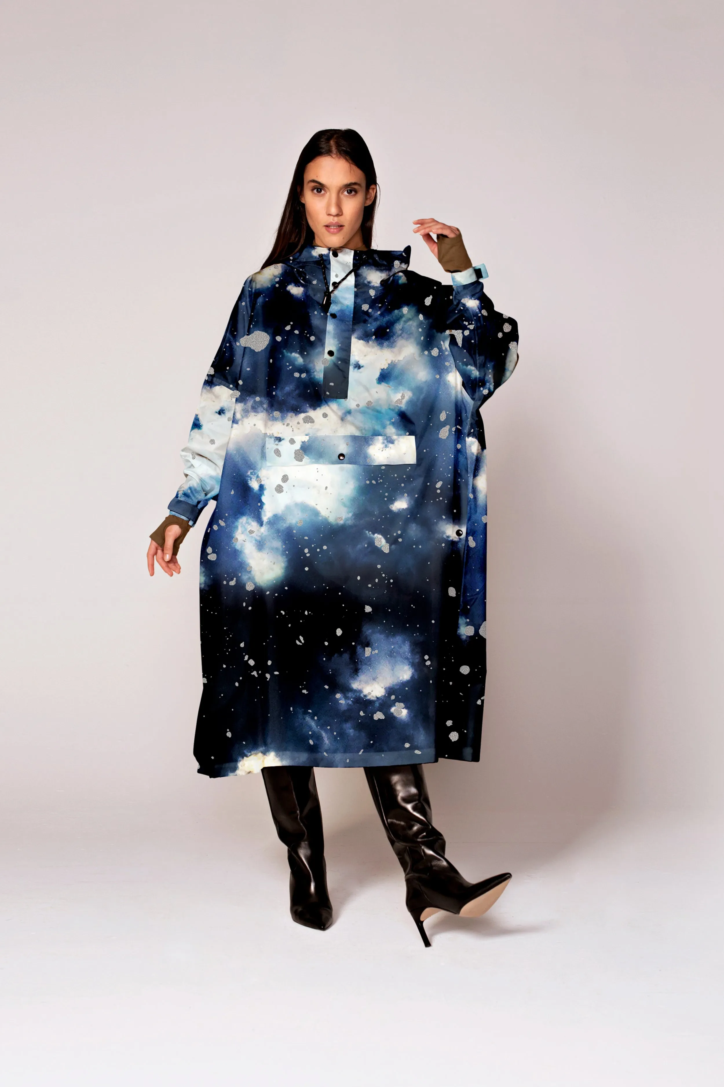 Starry Night Rain Poncho