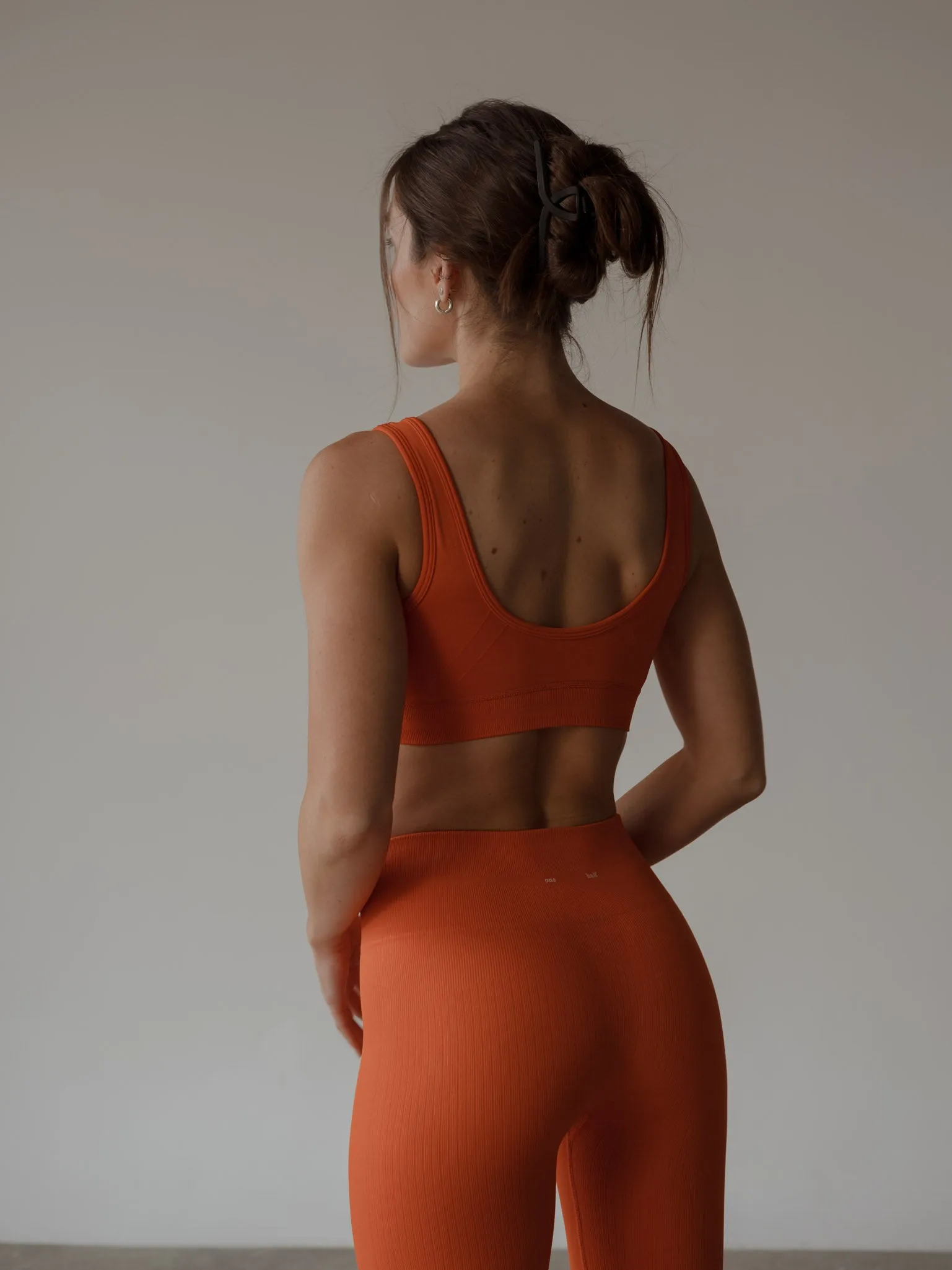 STEP SEAMLESS TOP  - BRIGHT ORANGE