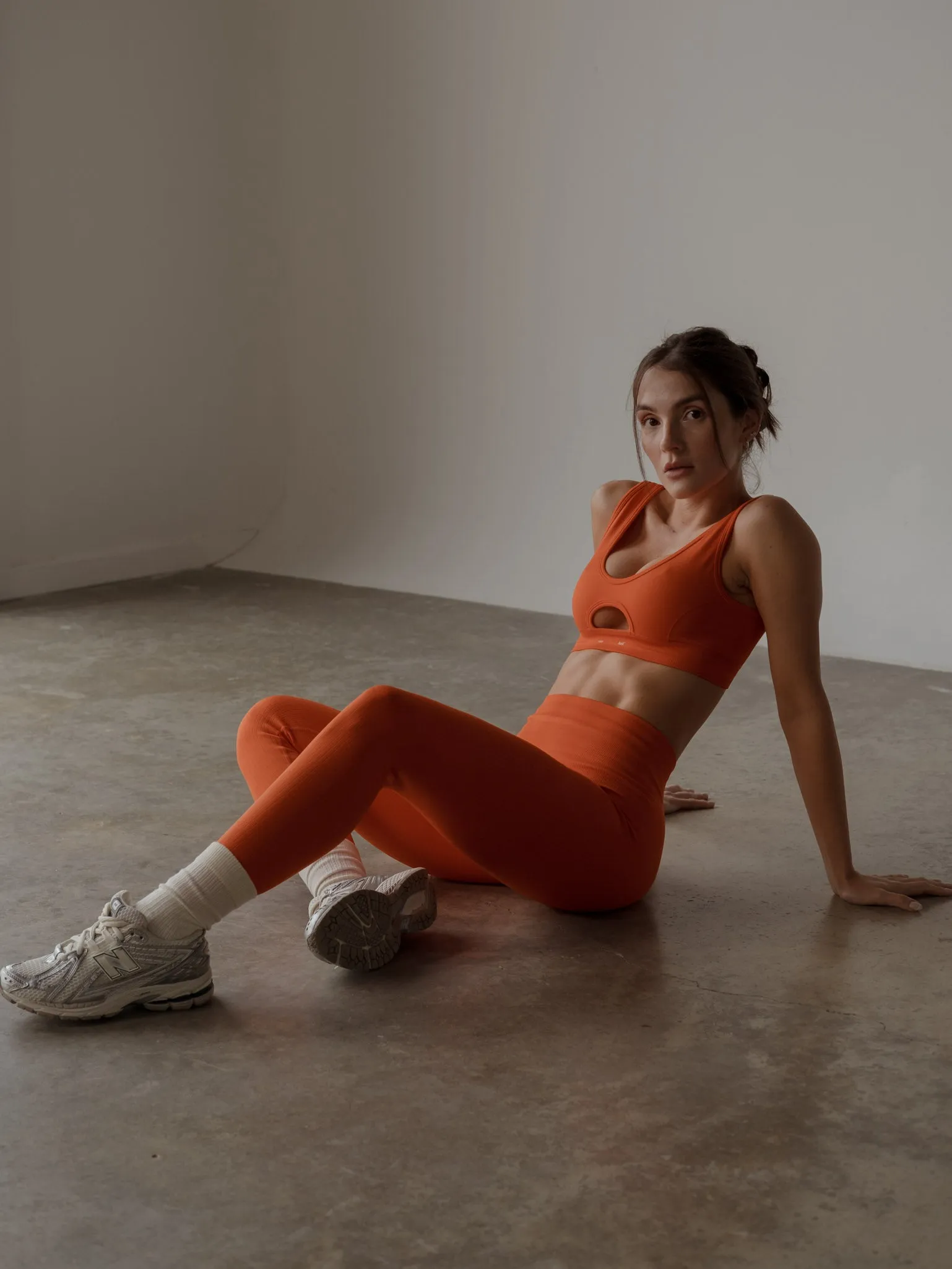 STEP SEAMLESS TOP  - BRIGHT ORANGE