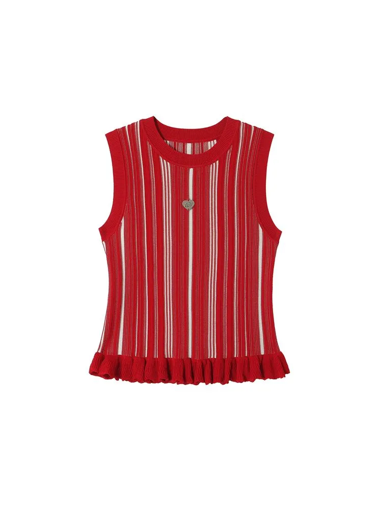 striped thin tank top