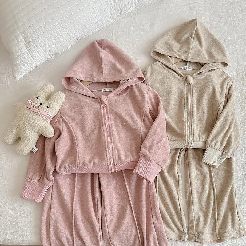 Supersoft Full Zip Flare Set - Pink