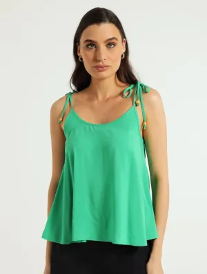 Swing Cami WIth Shoulder Tie - Bright Green