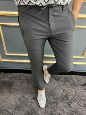 Tampa Black Slim Fit Laced Pants