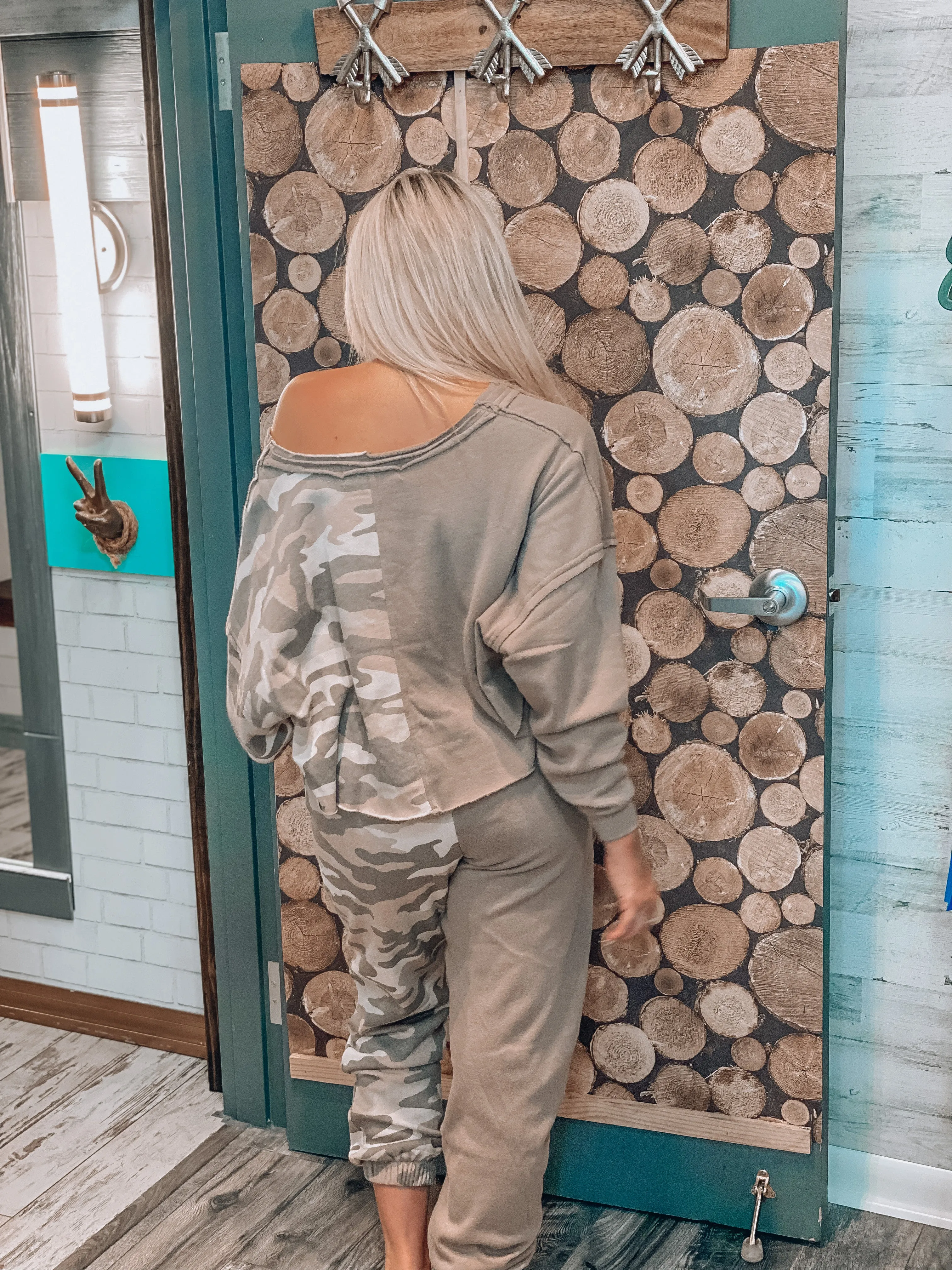 Tan Camo Lounge Top