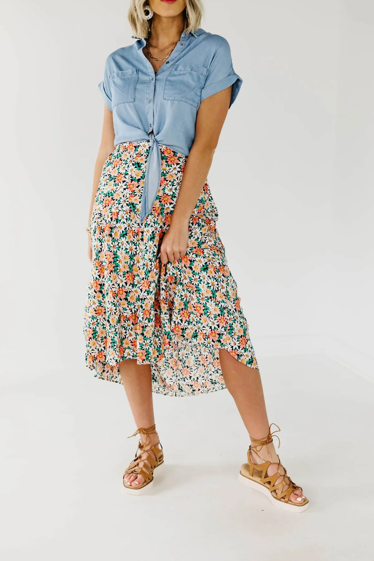 The Gannon Floral Midi Skirt