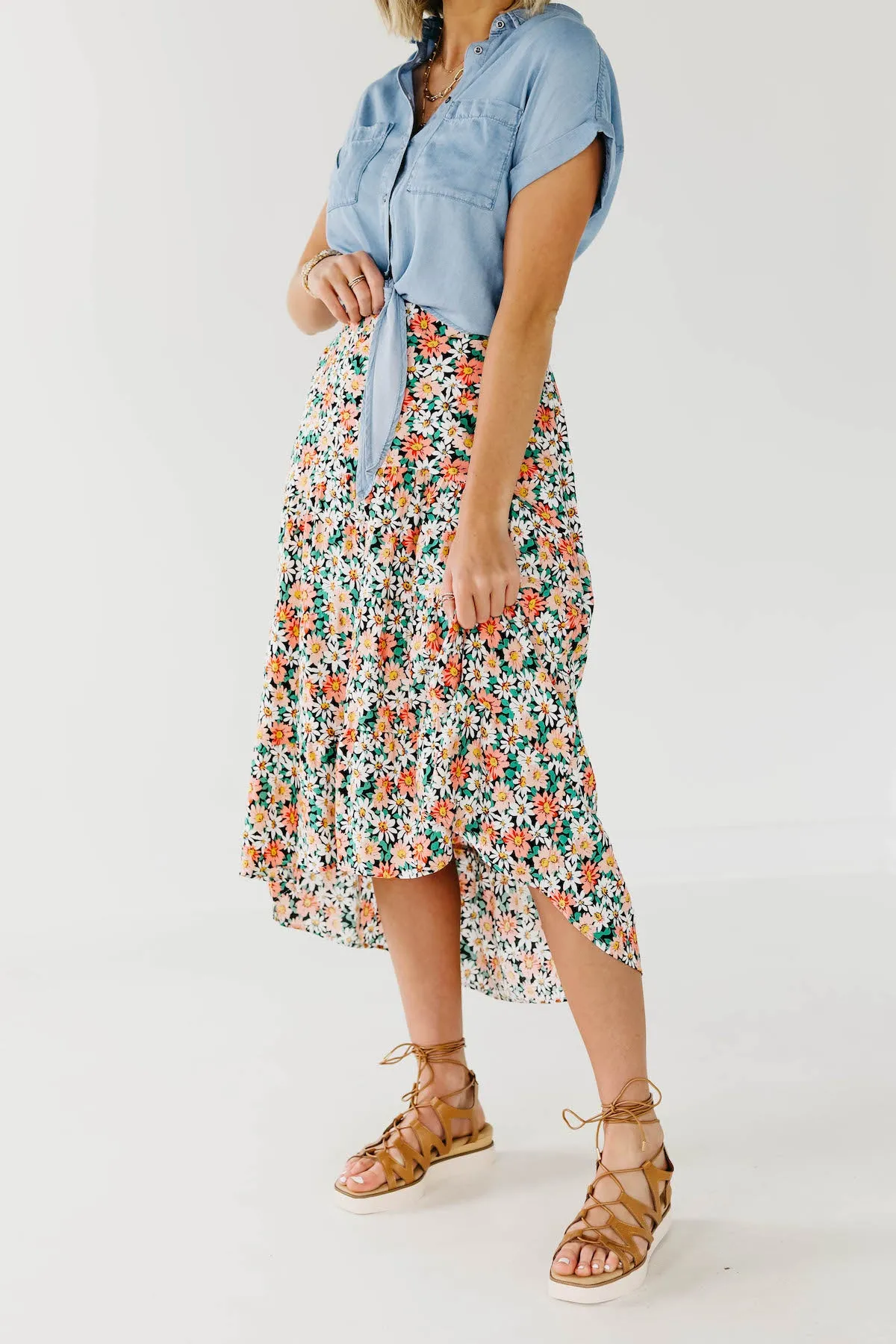 The Gannon Floral Midi Skirt